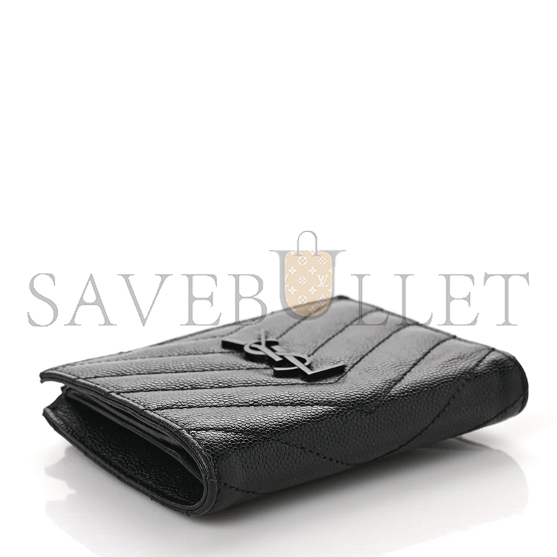 YSL CASSANDRE MATELASSÉ BI-FOLD WALLET IN GRAIN DE POUDRE LEATHER 575879 (10.5*8.5*2.5cm)